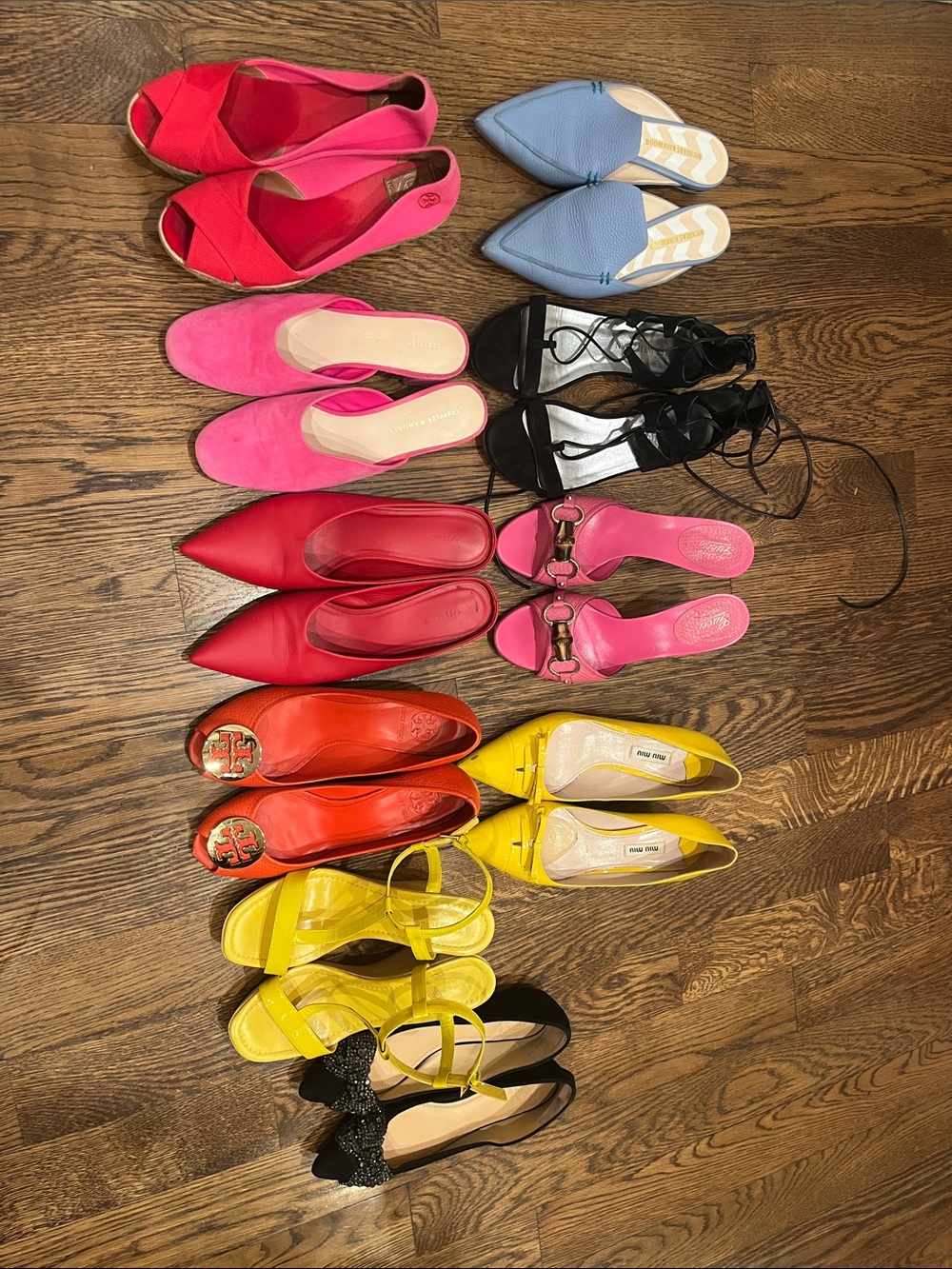 Lot 10 pairs designer shoes Gucci, MiuMiu,Nicholas Kirkwood,Loeffler Randall,mor
